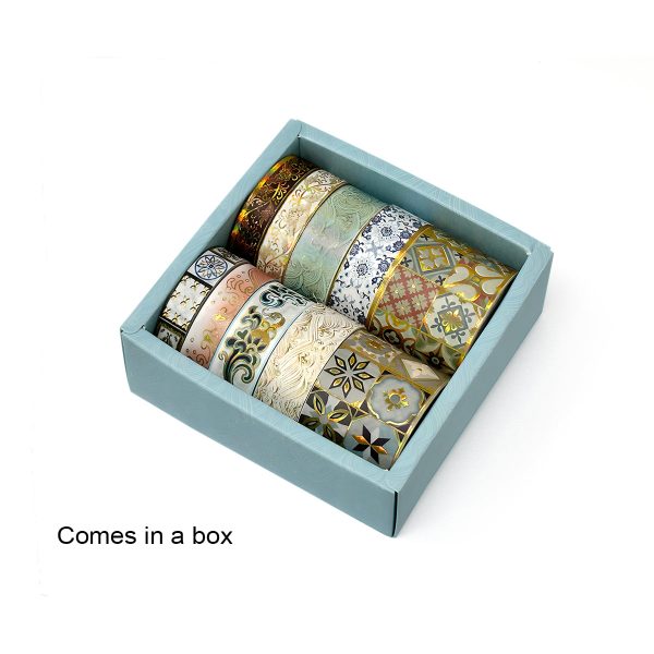 Patterns & Gold Foil Washi Tape Set (10 rolls) Online - Image 2