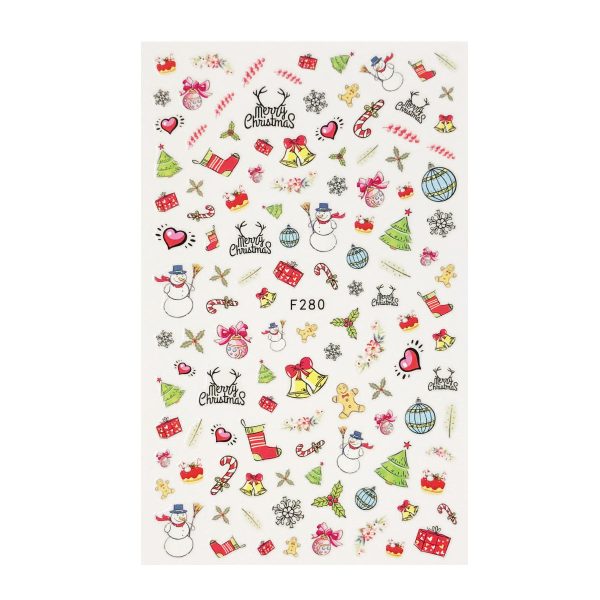 Merry Christmas Nail Art Christmas Nail Stickers (3 sheets) Supply - Image 3