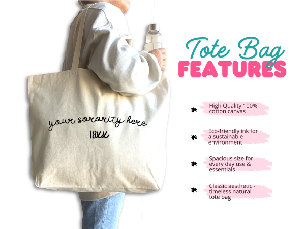 Zeta Tau Alpha Sorority Name and Founding Date Tote Bag Cheap - Image 5