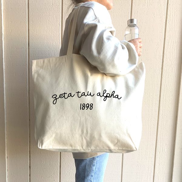Zeta Tau Alpha Sorority Name and Founding Date Tote Bag Cheap - Image 2