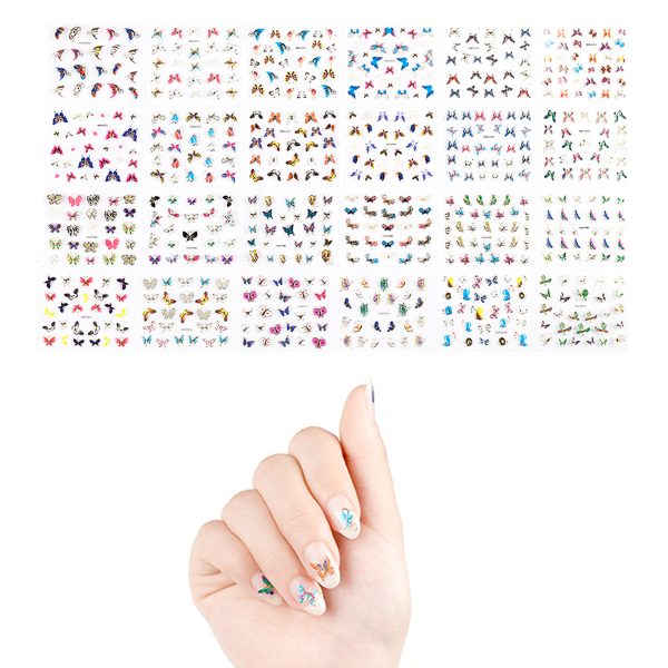 24 Sheets Butterfly Nail Stickers Set Nail Art Fashion - Image 3