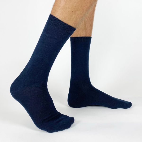 Design Your Own Custom Flat Knit Dress Socks - Charcoal Gray and Navy - Extra Large For Discount - Image 4